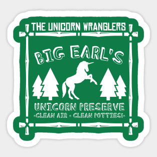 Big Earl's Unicorn Preserve Sticker